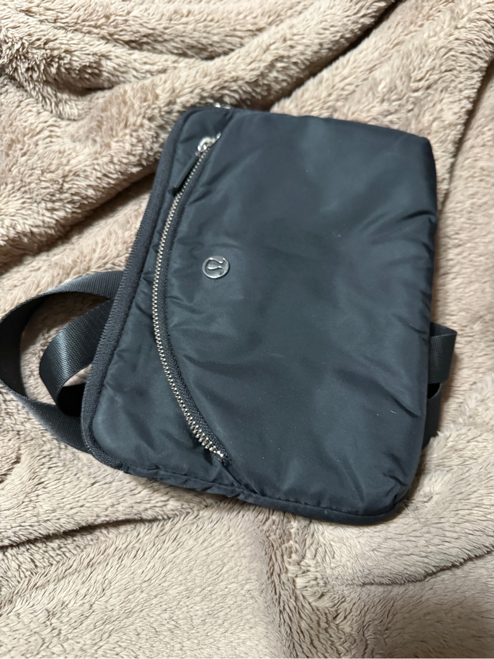 Black Men's Crossbody Sling Bag - Minimal Nylon Design